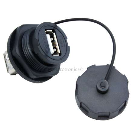 USB Einbaugehäuse mit Bajonettverschluss und Kappe (USB 2.0)