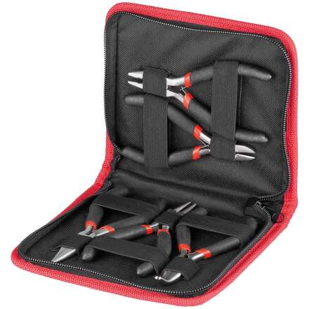 Pliers set 5 pieces with PVC insulation for the electrician and electronics technician