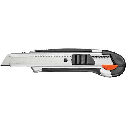 Multipurpose professional knife with snap-off blades in die-cast aluminum
