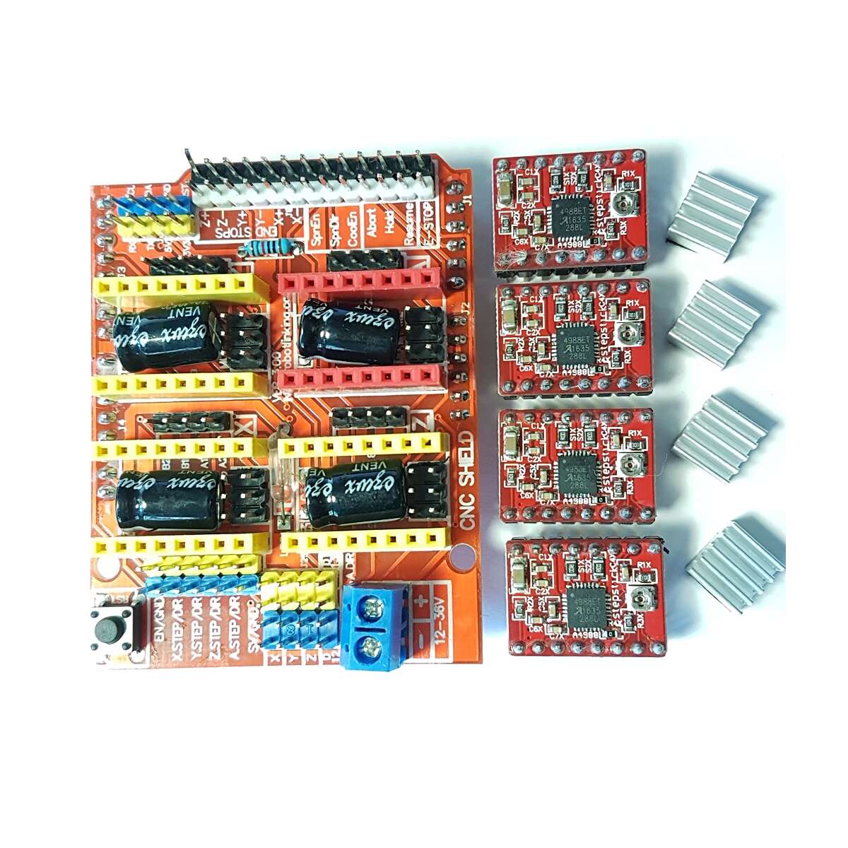 CNC V3 Shield UNO R3 4x A4988 Driver Treiber Module Board für Arduino 3D Drucker 