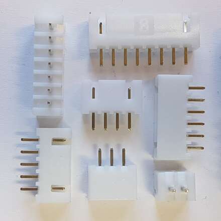 XH PCB socket pin tray pin header straight or angled 90 ° JST XH compatible 3 contacts straight